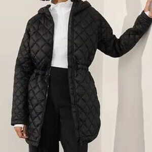 Athleta Whisper Featherless Winter Puffer Parka Black Quilter Jacket - Size 1X